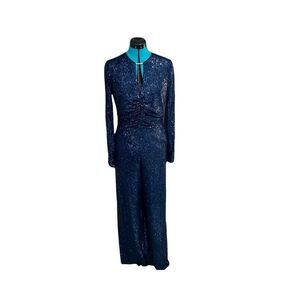 ⭐️ Maggie London Perrin Sequin Navy Jumpsuit‎ Size 12